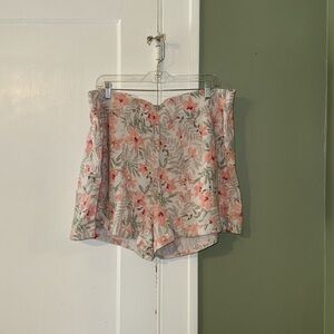Briggs Ladies' Linen Blend Floral Shorts Pull-On Size XXL NWT